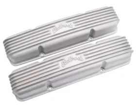 Edelbrock Valve Cover Classic Series Chevrolet 1959-1986 262-400 CI V8 w/ o Breather Holes Satin