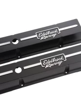 Edelbrock Valve Cover Racing Series Chevrolet 1959-1986 262-400 CI V8 Low Black                                     - 41633 - Image 4