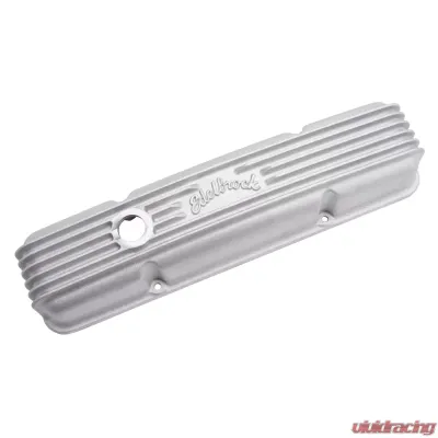 Edelbrock Valve Cover Classic Series Chevrolet 1959-1986 262-400 CI V8 w/ Breather Holes Satin - 41439