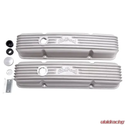 Edelbrock Valve Cover Classic Series Chevrolet 1959-1986 262-400 CI V8 w/ Oil Fill Hole Satin - 41449