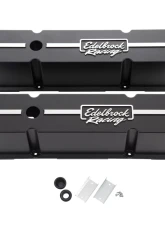 Edelbrock Valve Cover Racing Series Chevrolet 1959-1986 262-400 CI V8 Tall Black                                     - 41643 - Image 3