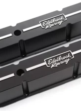 Edelbrock Valve Cover Racing Series Chevrolet 1959-1986 262-400 CI V8 Tall Black                                     - 41643 - Image 2