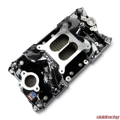 Edelbrock Chevy Small Block Performer RPM AIR-Gap Intake Manifold Black Plasma Finish - 7501-BP