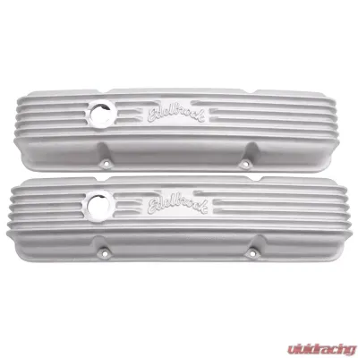 Edelbrock Valve Cover Classic Series Chevrolet 1959-1986 262-400 CI V8 w/ Breather Holes Satin - 41439