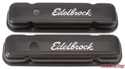 Edelbrock Valve Cover Signature Series Pontiac 1962-1979 301-455 CI V8 Low Black - 4453
