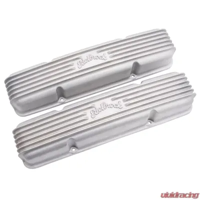 Edelbrock Valve Cover Classic Series Chevrolet 1959-1986 262-400 CI V8 w/ o Breather Holes Satin - 41459