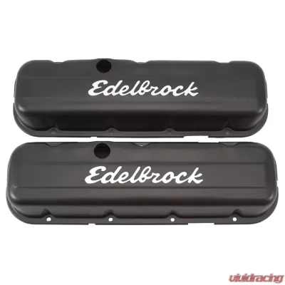 Edelbrock Valve Cover Signature Series Chevrolet 1965 and Later 396-502 V8 Low Black - 4483
