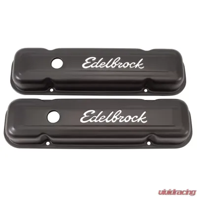 Edelbrock Valve Cover Signature Series Pontiac 1962-1979 301-455 CI V8 Low Black - 4453
