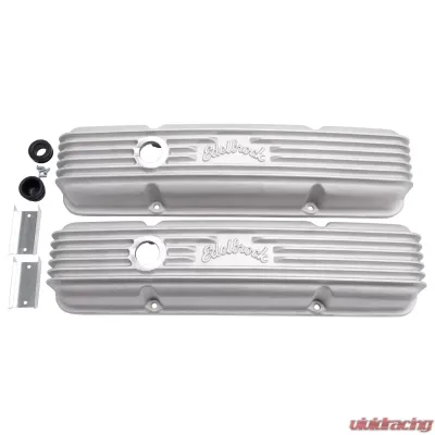 Edelbrock Valve Cover Classic Series Chevrolet 1959-1986 262-400 CI V8 w/ Breather Holes Satin - 41439