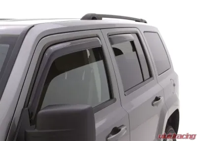AVS Ventvisor In-Channel Front & Rear Window Deflectors 4pc Smoke Jeep Patriot 2007-2018 - 194359
