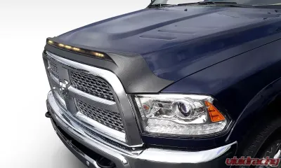 AVS Aeroskin Low Profile Hood Shield w/ Lights Black Dodge Ram 1500 (Excl Sport / Rebel) 2009-2018 - 753004