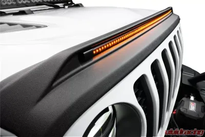 AVS Aeroskin Low Profile Hood Shield w/ Lights Black Jeep Wrangler (JL) 2018-2019 - 753156