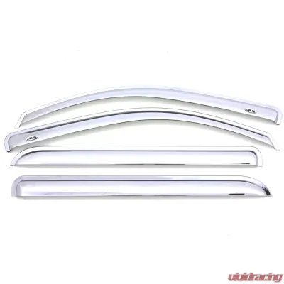 AVS Ventvisor Front & Rear Window Deflectors 4pc Chrome Chevrolet Silverado 1500 Ext. Cab 1999-2007 - 684044