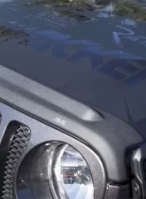 AVS Aeroskin II Textured Low Profile Hood Shield Black Jeep Wrangler (JL) 2dr/4dr 2018+                                     - 436148 - Image 4