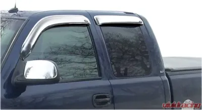 AVS Ventvisor Front & Rear Window Deflectors 4pc Chrome Chevrolet Silverado 1500 Ext. Cab 1999-2007 - 684044