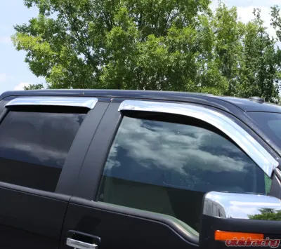 AVS Ventvisor Front & Rear Window Deflectors 4pc Chrome Chevrolet Silverado 1500 Ext. Cab 1999-2007 - 684044