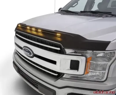 AVS Aeroskin Low Profile Hood Shield w/ Lights Black Ford F150 2015-2022 - 753096
