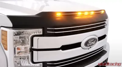 AVS Aeroskin Low Profile Hood Shield w/ Lights Black Ford F250 Super Duty 2017-2019 - 753135