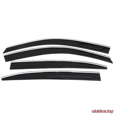 AVS Ventvisor Low Profile Deflectors 4pc Smoke w/Chrome Trim Chevrolet Tahoe | GMC Yukon 2015-2018 - 794060