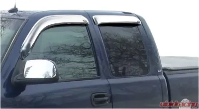 AVS Ventvisor Front & Rear Window Deflectors 4pc Chrome Chevrolet Silverado 1500 Ext. Cab 1999-2007 - 684044