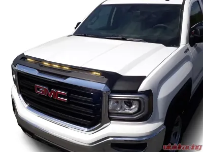 AVS Aeroskin Low Profile Hood Shield w/ Lights Black GMC Sierra 1500 2014-2018 - 753075