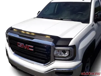 AVS Aeroskin Low Profile Hood Shield w/ Lights Black GMC Sierra 1500 2014-2018 - 753075