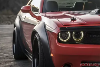 AVS Front and Rear Fender Flares Black (4 Pc) Dodge Challenger Smooth 2008-2021 - 850250