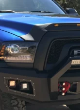 AVS Aeroskin Low Profile Hood Shield w/ Lights Black Dodge Ram 1500 (Excl Sport / Rebel) 2009-2018                                     - 753004 - Image 5