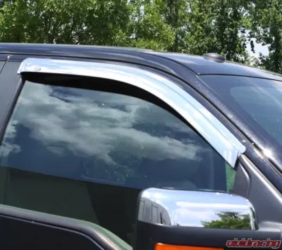 AVS Ventvisor 2pc Chrome Chevrolet Silverado 1500 Standard Cab Outside Mount Front Window 1999-2007 - 682956