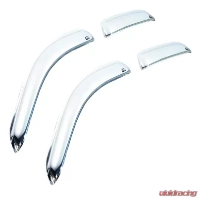 AVS Ventvisor Outside Mount Front & Rear Window Deflectors 4pc Chrome Lincoln Navigator 1998-2018 - 684233