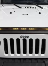 AVS Aeroskin Low Profile Hood Shield w/ Lights Black Jeep Wrangler JK 2007-2018                                     - 753060 - Image 3