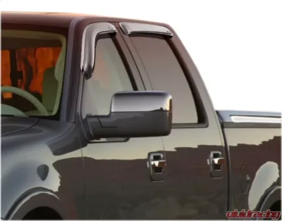 AVS Ventvisor Outside Mount Front & Rear Window Deflectors 4pc Chrome Lincoln Mark LT 2006-2008 - 684443