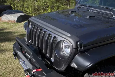 AVS Aeroskin II Textured Low Profile Hood Shield Black Jeep Wrangler (JL) 2dr/4dr 2018+ - 436148