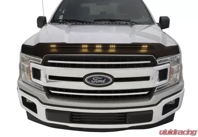 AVS Aeroskin Low Profile Hood Shield w/ Lights Black Ford F150 2015-2022 - 753096