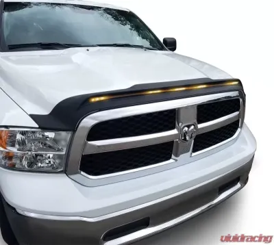 AVS Aeroskin Low Profile Hood Shield w/ Lights Black Dodge Ram 1500 (Excl Sport / Rebel) 2009-2018 - 753004