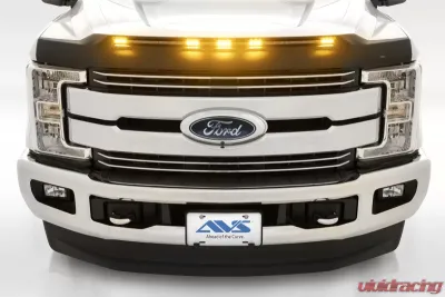 AVS Aeroskin Low Profile Hood Shield w/ Lights Black Ford F250 Super Duty 2017-2019 - 753135