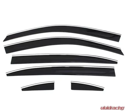 AVS Ventvisor Low Profile Deflectors 6pc Smoke w/Chrome Trim Cadillac SRX 2010-2017 - 796003