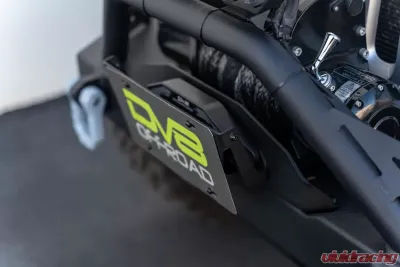 DV8 Offroad Fairlead Mounted Flip-Up License Plate Bracket - LPBM-02