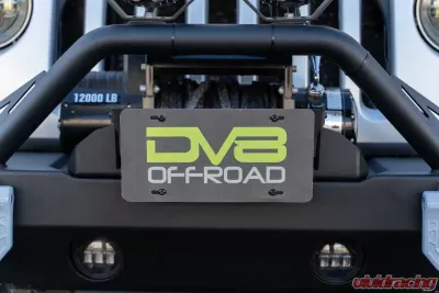 DV8 Offroad Fairlead Mounted Flip-Up License Plate Bracket - LPBM-02