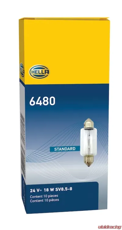 HELLA 6480 Standard Series Incandescent Miniature Light Bulb - 6480