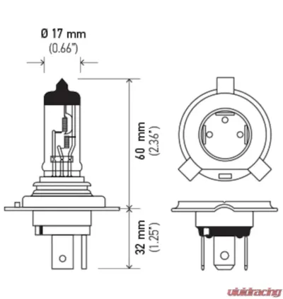 HELLA H4 24V 100/90W High Wattage Series Halogen Light Bulb - H4 24V 100/90W