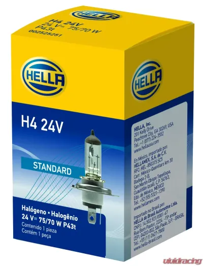 HELLA H4 24V Standard Series Halogen Light Bulb - H4 24V