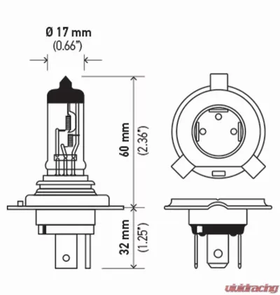 HELLA 9003TB Standard Series Halogen Light Bulb - 9003TB