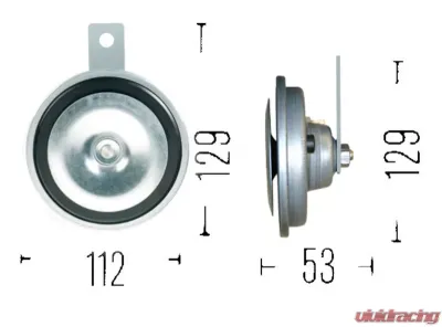 Hella Disc Type Low-Tone, 24 V 335 Hz with Bracket - 002768382
