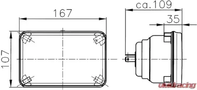 Hella Module 164 x 103mm H4 Single High/Low Beam Headlamp Kit - 003177862