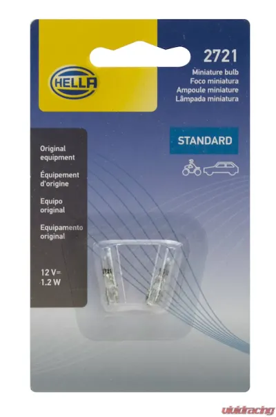 HELLA 2721TB Standard Series Incandescent Miniature Light Bulb - 2721TB