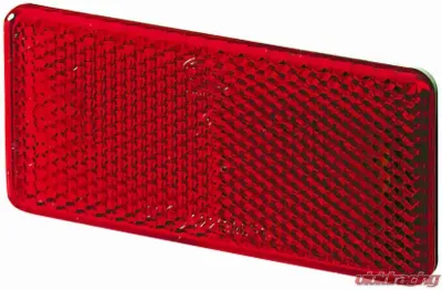 Hella 3326 Red Rectangular Reflex Reflector with Adhesive - 003326931