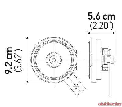 Hella HORN KIT BX BLK DISC 92MM 12V UNIV - 011225871