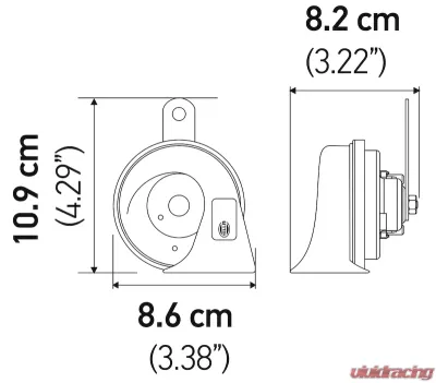 Hella HORN KIT BX BLK TRUMPET 12V UNIV - 011225831