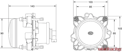 Hella 90mm Single DE Halogen Low Beam Module with Frame - H11193047